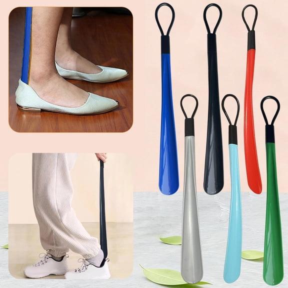 Shoe Horn,Plastic Shoe Horns (18 Inch), Shoe Horn Long Handle for Seniors, Men, Women, Durable Shoehorn Shoes Spoon for Home & Travel (Blue)