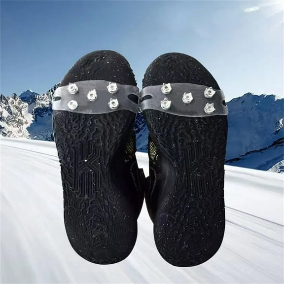 Ice Snow Cleats for Shoes and Boots,Walk Traction Cleats Crampons Anti Slip 5 Studs Ice Snow Grippers Over Shoe for Men Women Walking on Snow Ice