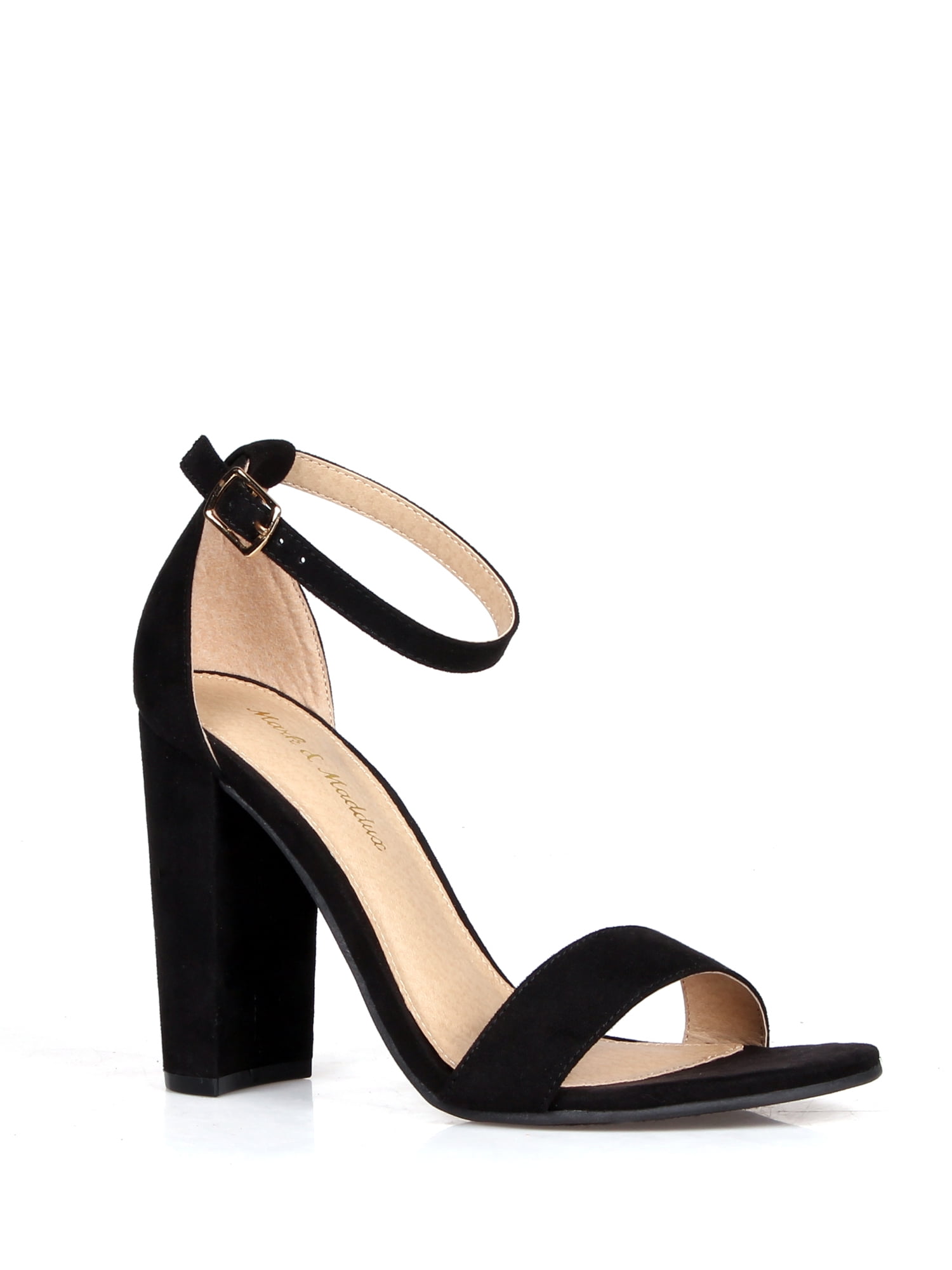 まとめ売り　Deck the Heels ミニチュア2点 ShoeLaLa Two Piece Chunky Heel Sandals in Black - Walmart.com