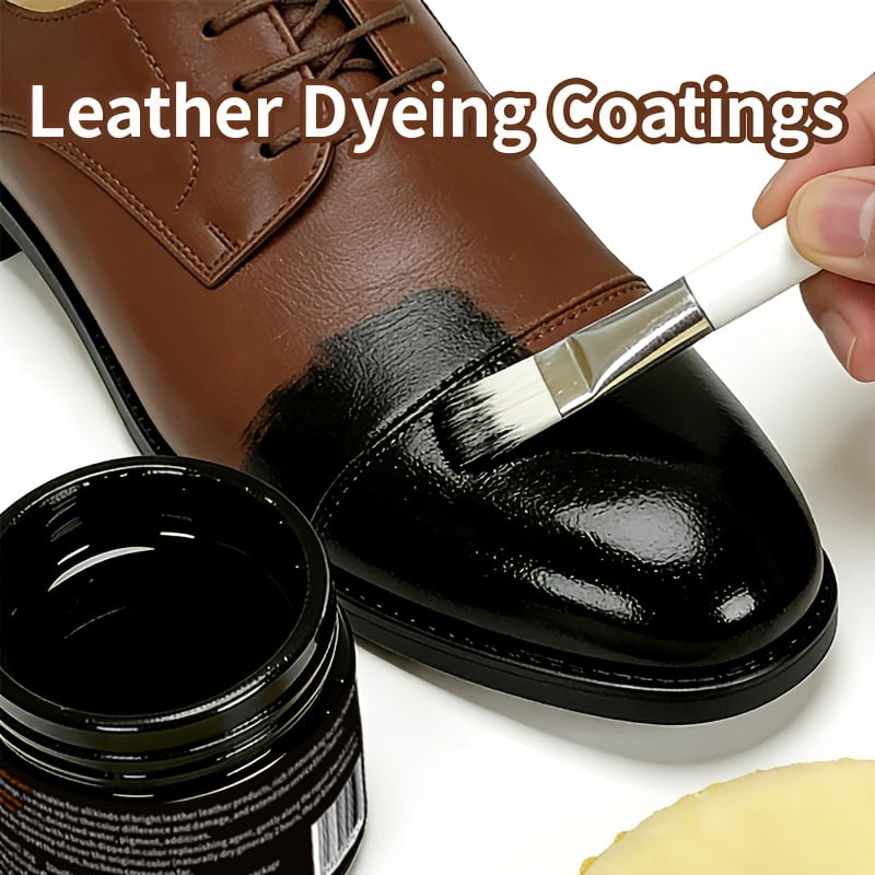 Shoe & Leather Dye Color Changer/Restorer Spray - Instant Black -Up Paint for Leather Jackets, Bags, Belts, Wallets - Plant-Based & Chemical Formula Refurbishment Spray (30g)