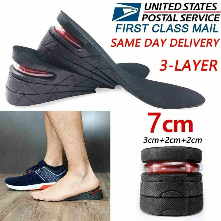 Shoe Lift Height Increase Insole Foot Pad Insert Riser Footbed Unisex 3 Layer