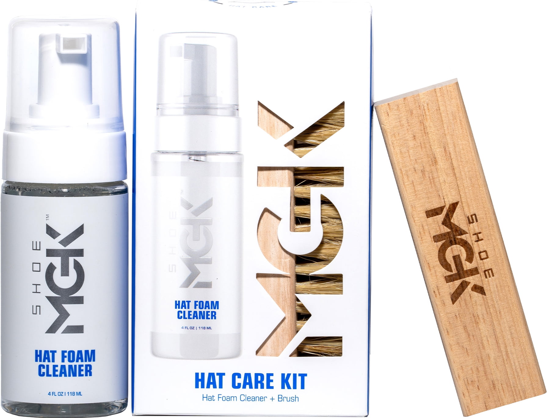 Shoe MGK Hat Cleaner Kit - Foam Cleaner & Brush for Baseball Caps, Cowboy & Fedora Hats - Suitable for Cotton, Wool, Leather & More