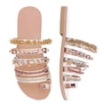 thumbnail image 1 of Shoe'N Tale Women Toe Ring Gladiator Flat Sandals Elegant Strappy Flip Flops Casual Comfortable Beach Shoes, 1 of 4