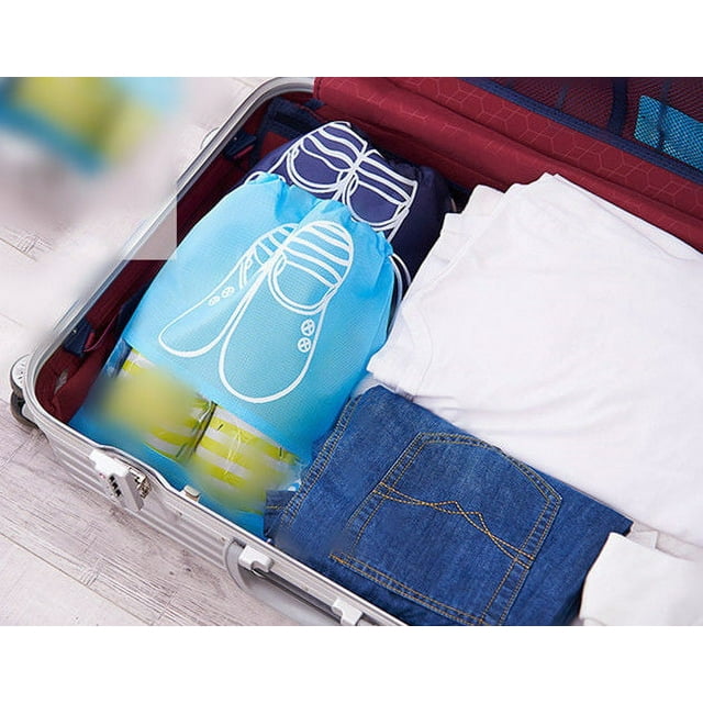 Shoe Organizer Bag,Portable Travel Shoe Bag, Blue L17"*W16",10pcs