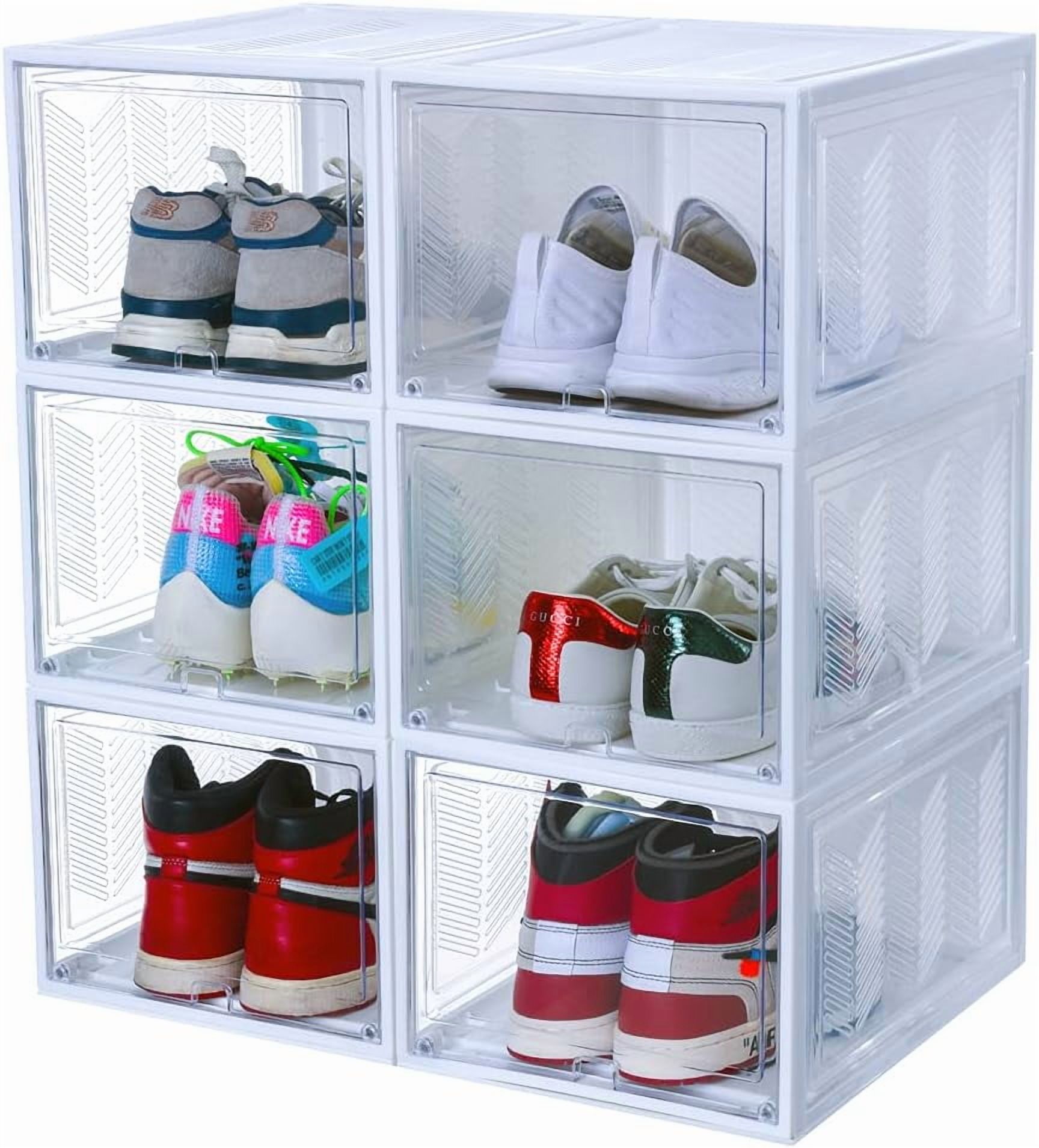 Heels Storage Box Shoe Organizer with Hard & Thick Plastic Board Shoe Storage Boxes Fits ...