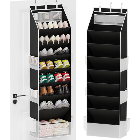Shoe Organizer, Over the Door Shoe Organizer, Hanging Closet Shoe Storage with Large Deep Pockets, Fits 16–24 Pairs of Sneakers, Sandals, Boots
