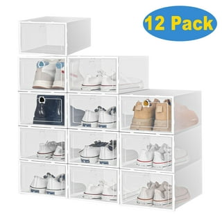  HOMIDEC Shoe Organizer, 12 Pack Shoe Storage Box, Clear  Plastic Stackable Shoe Box, Sneaker Box, Shoe Organizer For Closet Under  Bed Entryway