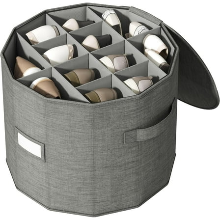 Shoe Organizer for Closet with Adjustable Dividers for Closet, Foldable Shoe Storage Box