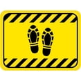 thumbnail image 1 of Shoe Print Up Hazard Striped Warning Sign - 8"x12" Tin Metal Vintage Decor, for Home Farm Bar Coffee Shop Club, 1 of 6