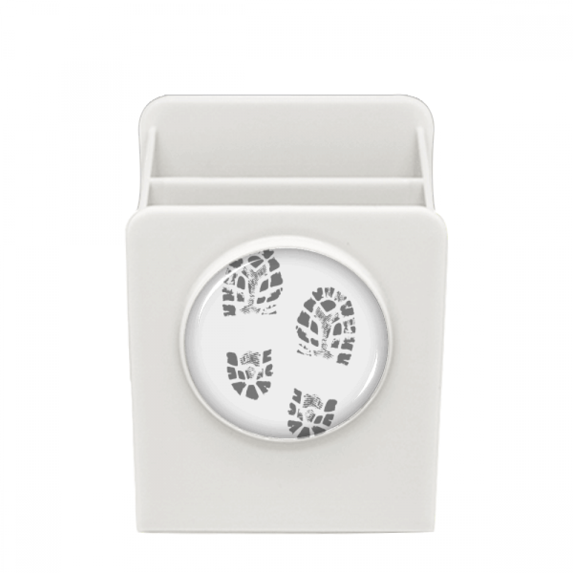 Shoe Prints Footprint Modern Style Fashion Poster Desk Pencil Holder Cup Pen Organizer