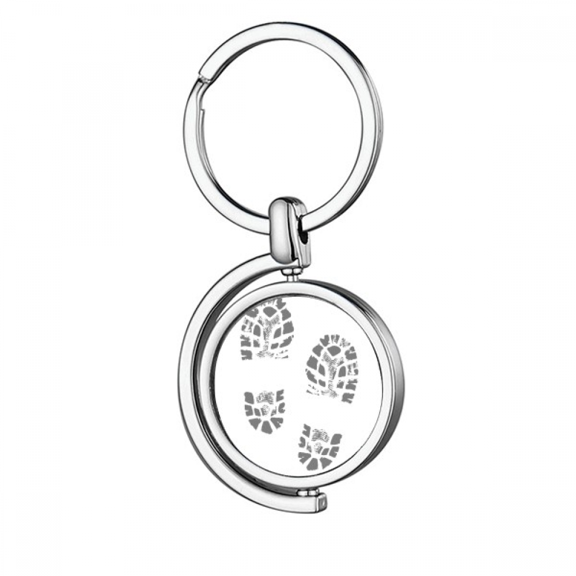 Shoe Prints Footprint Modern Style Fashion Poster Rotating Keychain Metal Keyring Holder