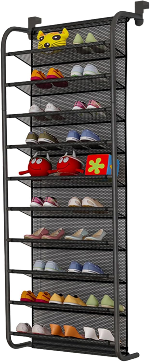 Shoe Rack, 10 Tier Over The Door Shoe Organizer Wall Shoe Shelf with