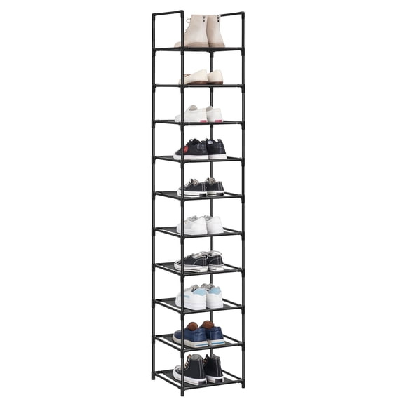 Shoe Rack, 10 Tier Shoe Shelf, Shoe Storage Organizer, Space-Saving, 13 x 13 x 68.1 Inches