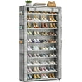 thumbnail image 1 of Shoe Rack 10Tier Large Capacity 50-56Pairs Beautiful Tall Shoe Shelf Free Standing Storage Cabinet Entryway Closet, 1 of 9