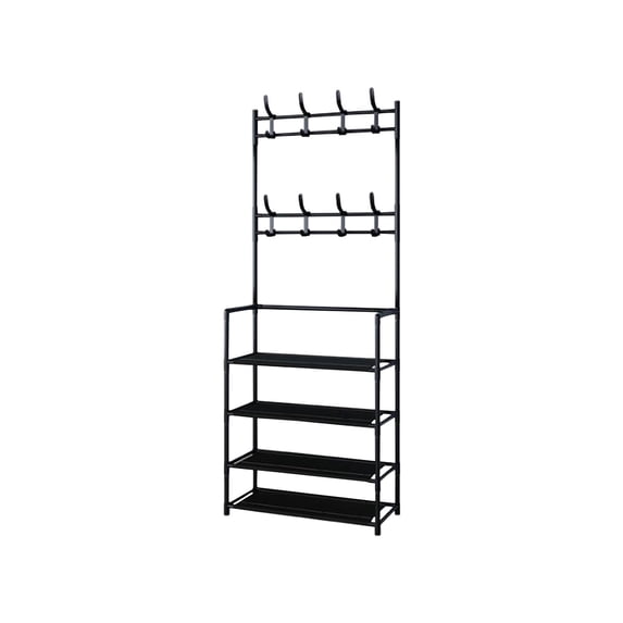 Shoe Rack 3 in 1 Design Coat Rack Shoe Bench, Hall Tree for Entryway Storage Bench, Shelf Organizer, Shoe Storage, Hall Tree with Bench Freestanding, Easy Assembly
