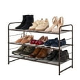 thumbnail image 1 of Shoe Rack 3-Tier Metal Shoe Organizer for Closet, Entryway Small Space, Bronze, 1 of 7