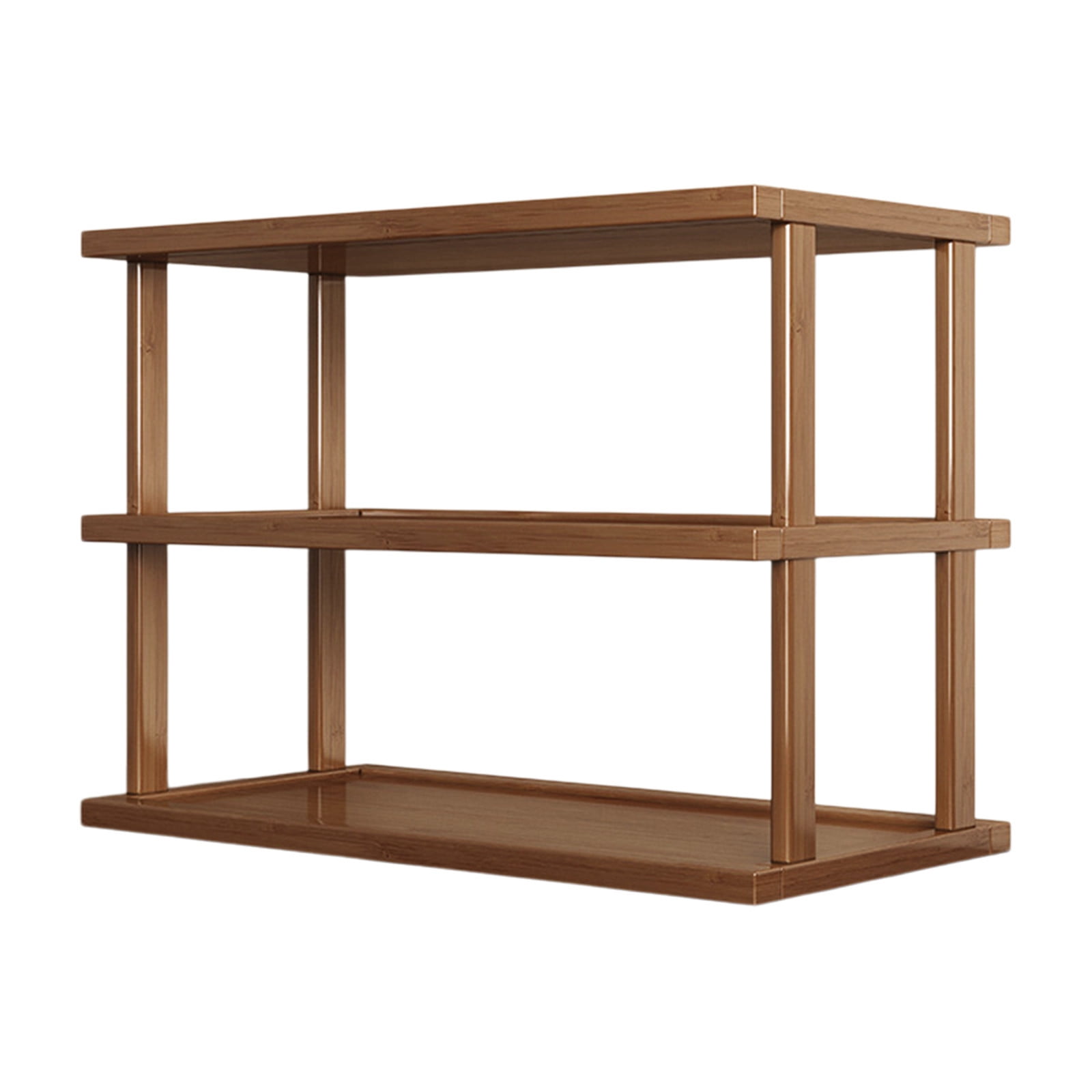 Shoe Rack,3 Tier Wooden Shelf Bookcase Modern Open Bookshelf Bamboos ...