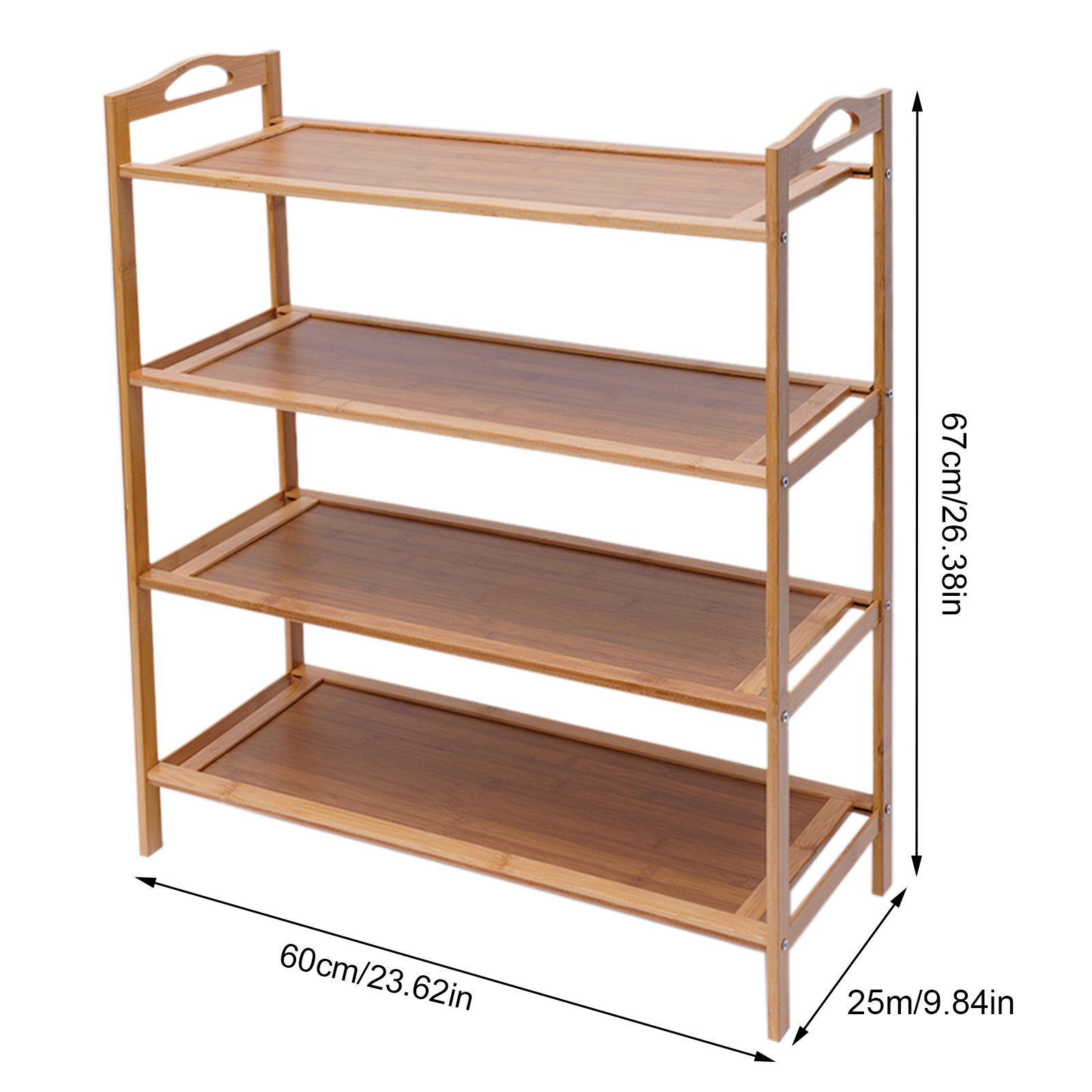 Shoe Rack 4-Layer Bamboo Open Shoe Storage Rack Bamboo Hollow Storage ...