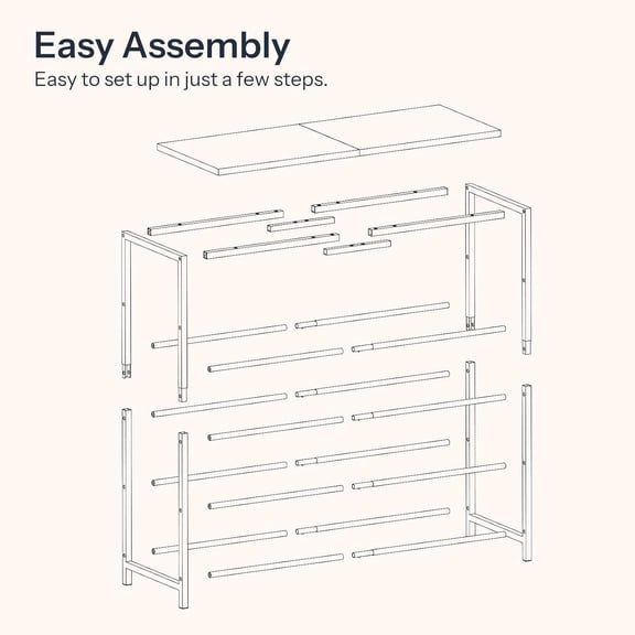 Shoe Rack with 4 PU Shelves, 5-Tier Shoe Storage Organizer for Closet and Entryway, Holds 12-16 Pairs of Shoes, Sturdy Metal Frame, Small Spaces, Rustic Brown and Black BF95XJ01