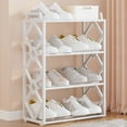 thumbnail image 1 of Shoe Rack 4 Tier Long Storage Organizer Wide Plastic Shoe Shelf for Closet Entryway （White）, 1 of 6