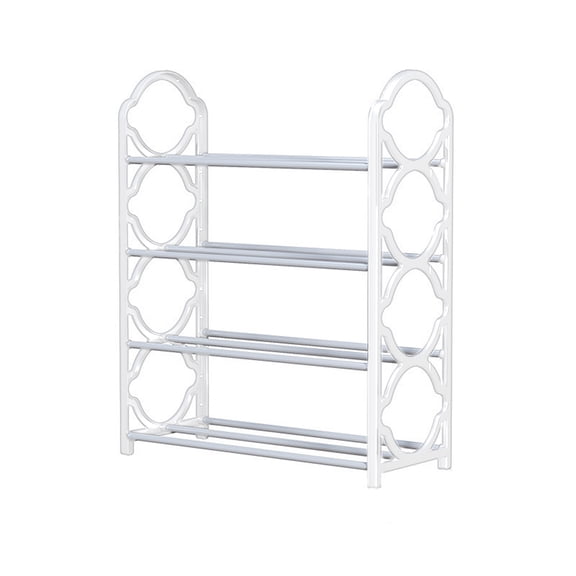 Shoe Rack, 4 Tier Shoe Organizer for Closet, Shoe Rack for Front Door Entrance, Metal Shoe Shelf with Adjustable Tilt Angle, for Entryway, Garage