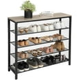 thumbnail image 1 of Shoe Rack, 5-Tier Shoe Storage Organizer with 4 Mesh Shelves for 16-20 Pairs and Large Surface for Bags, 1 of 7
