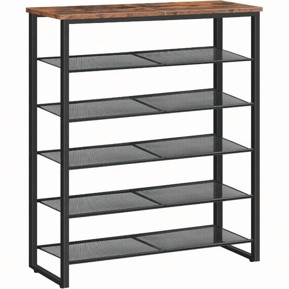 Shoe Rack 6Tier Shoe Organizer For 1824 Pairs Of Shoes Large Capacity Shoe Storage Shelf Durable And Stable For Entryway Closet Hallway Dorm Room Industrial Rustic Brown BF67XJ01G1