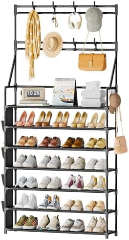 Shoe Rack 7 Tier Sturdy Shoe Racks for Closet Shoes Organizer for 28-35 ...