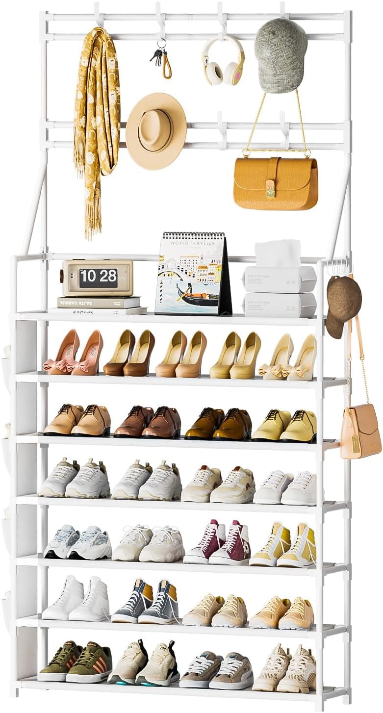 Shoe Rack 7 Tier Sturdy Shoe Racks for Closet Shoes Organizer for 28-35 ...