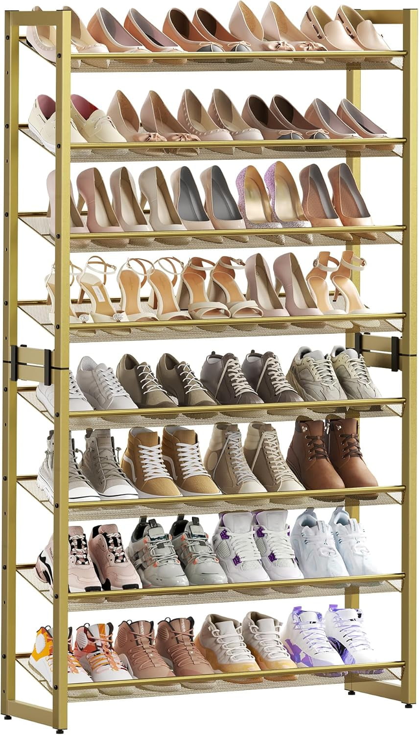 Shoe Rack, 8-Tier Shoe Organizer, Metal Shoe Storage for Garage ...