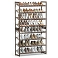 thumbnail image 1 of Shoe Rack, 8-Tier Shoe Organizer, Metal Rack for Garage, Set of 2, 4-Tier Stackable Shelf, with Adjustable Flat or Angled Shelves, 32-40 Pairs, Bronze ULMR08A, 1 of 4