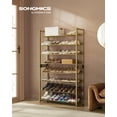 thumbnail image 1 of SONGMICS Shoe Rack, 8-Tier Shoe Organizer, Metal Rack for Garage, Set of 2, 4-Tier Stackable Shelf, with Adjustable Flat or Angled Shelves, 32-40 Pairs, Pale Gold, 1 of 6