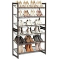 thumbnail image 1 of Shoe Rack, 8-Tier Shoe Organizer, Metal Shoe Storage for Garage, Set of 2, 4-Tier Stackable Shoe Shelf, with Adjustable Flat or Angled Shelves, 32-40 Pairs, Cappuccino Beige ULMR008L01, 1 of 5