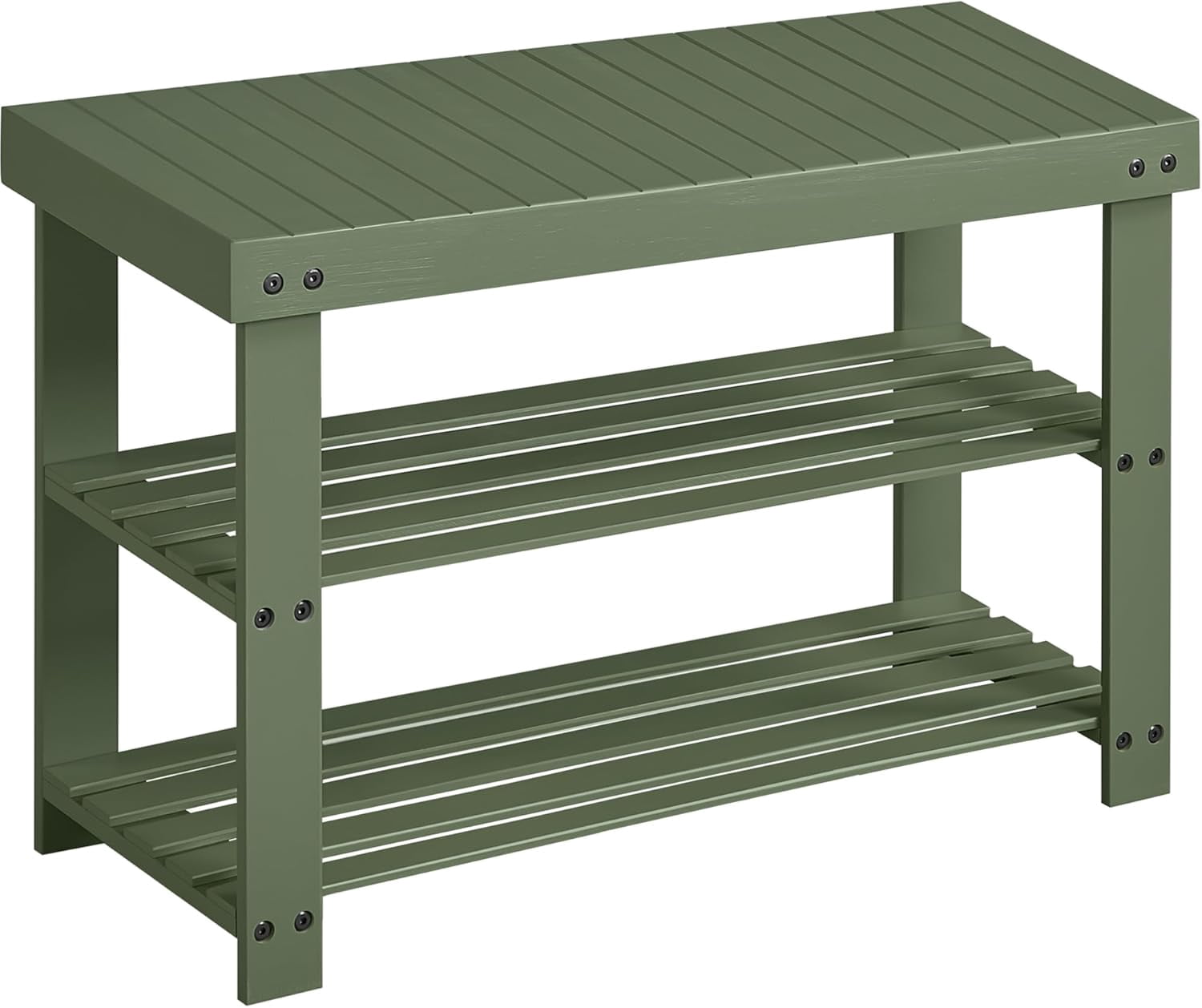 Shoe Rack Bench, 3-Tier Bamboo Shoe Storage Organizer, Entryway Bench ...