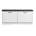 thumbnail image 1 of Shoe Rack Bench with Storage - Entryway Bench with Cushioned Seat & Flip Drawers, 39.4 x 12 x 18.7 Inch, 1 of 5
