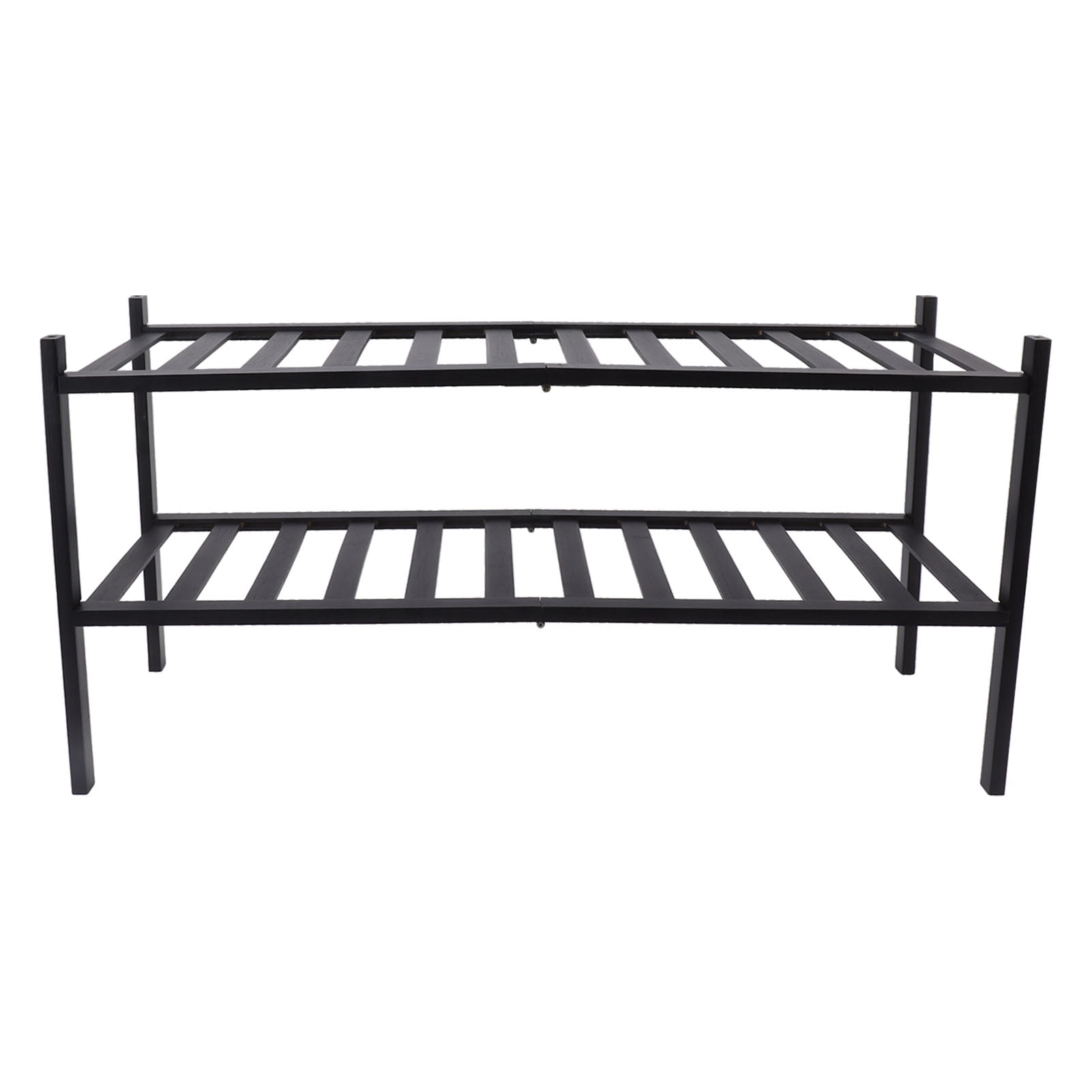 Shoe Rack, Black Stackable Waterproof Closet Shoe Rack 2 Tier For