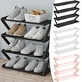 thumbnail image 1 of Shoe Rack Clearance! 4 Tier Stainless Steel Shoe Rack Organizer Easy To Install And Space Saving Shoe Organizer Freestanding Shoe Rack With Sturdy Frame Shoe Rack For Wardrobe Entry Bedroom Floor, 1 of 8