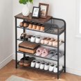Shoe Rack for Closet with Mesh Storage Basket, 5 Tier Shoe Rack for