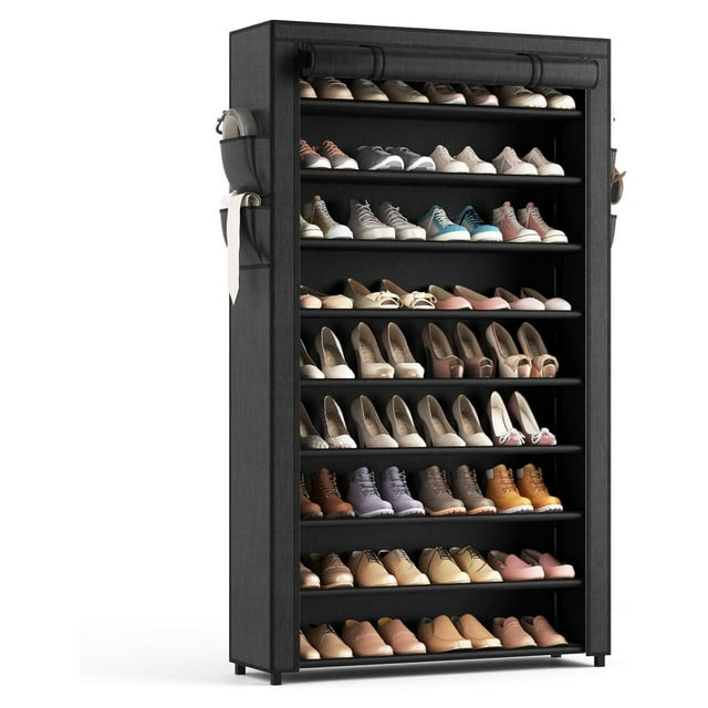 Shoe Rack with Covers 10 Tiers Tall Shoe Rack Organizer Large
