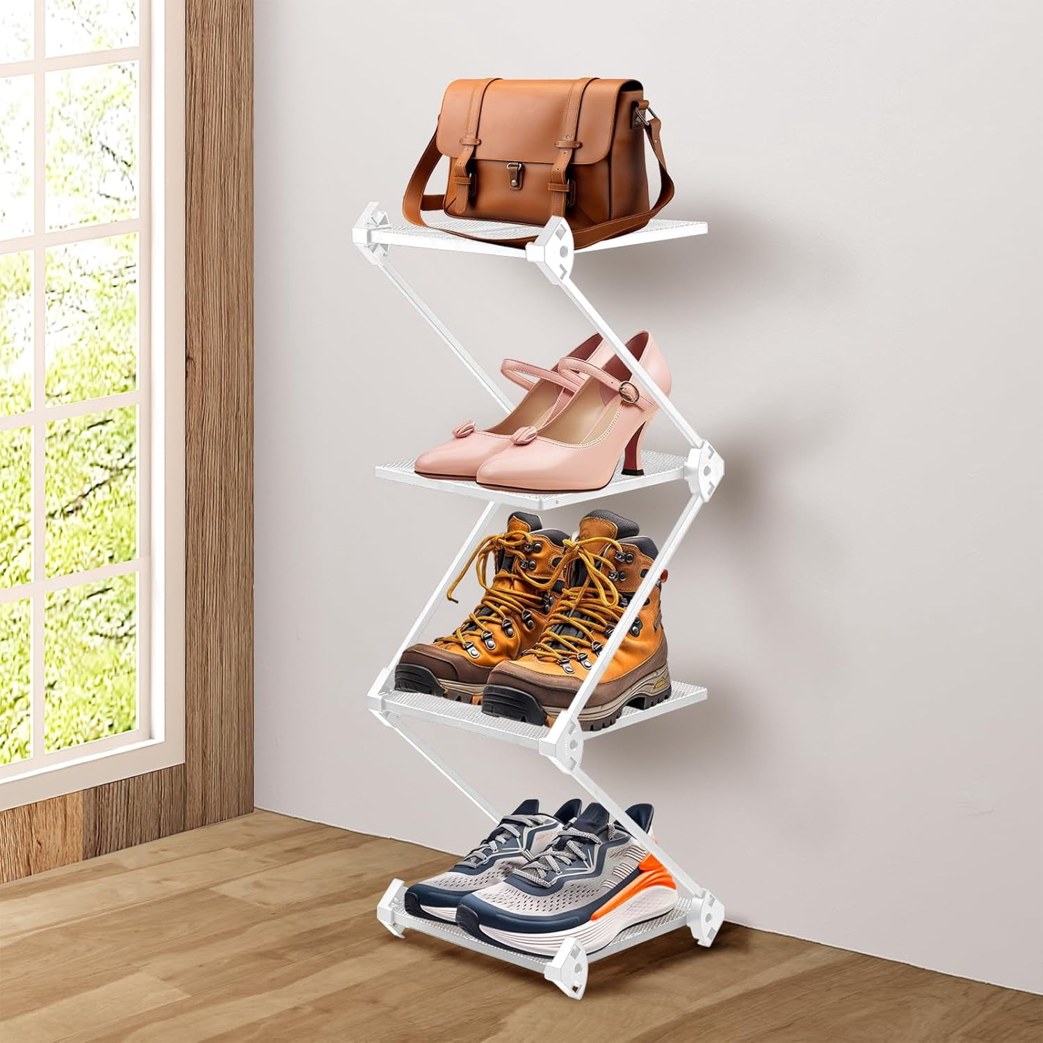 Shoe Rack for Entryway 5 Tier Foldable Shoe Rack Without Assembly ...