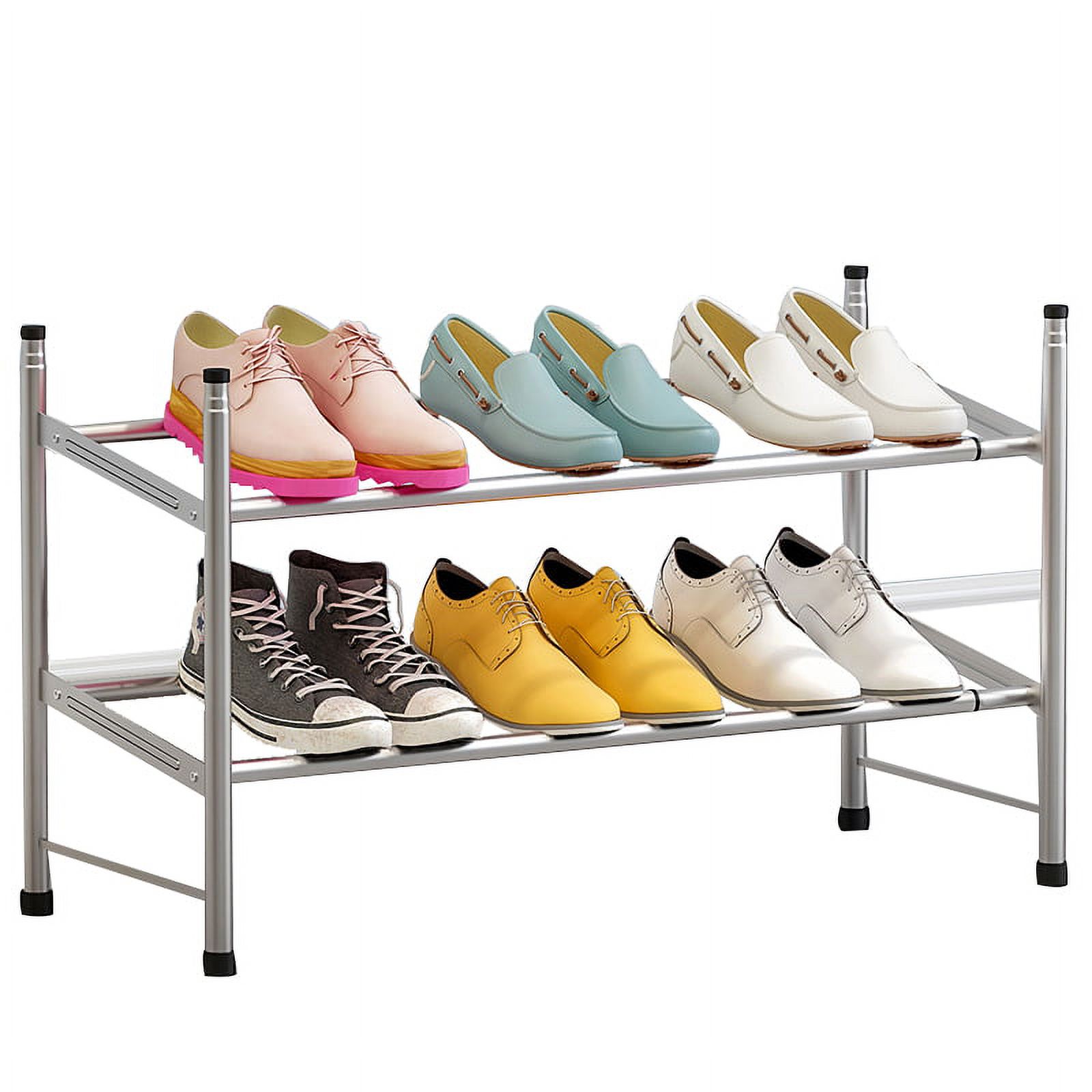 Shoe Rack, Free Standing Expandable Adjustable Shoes Organizer