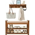thumbnail image 1 of Shoe Rack for Front Door Entrance, 28” Entryway Bench with Coat Rack, Hall Tree Shoe Bench with Storage for Entry, Hallway, Bedroom, Living Room, 1 of 18