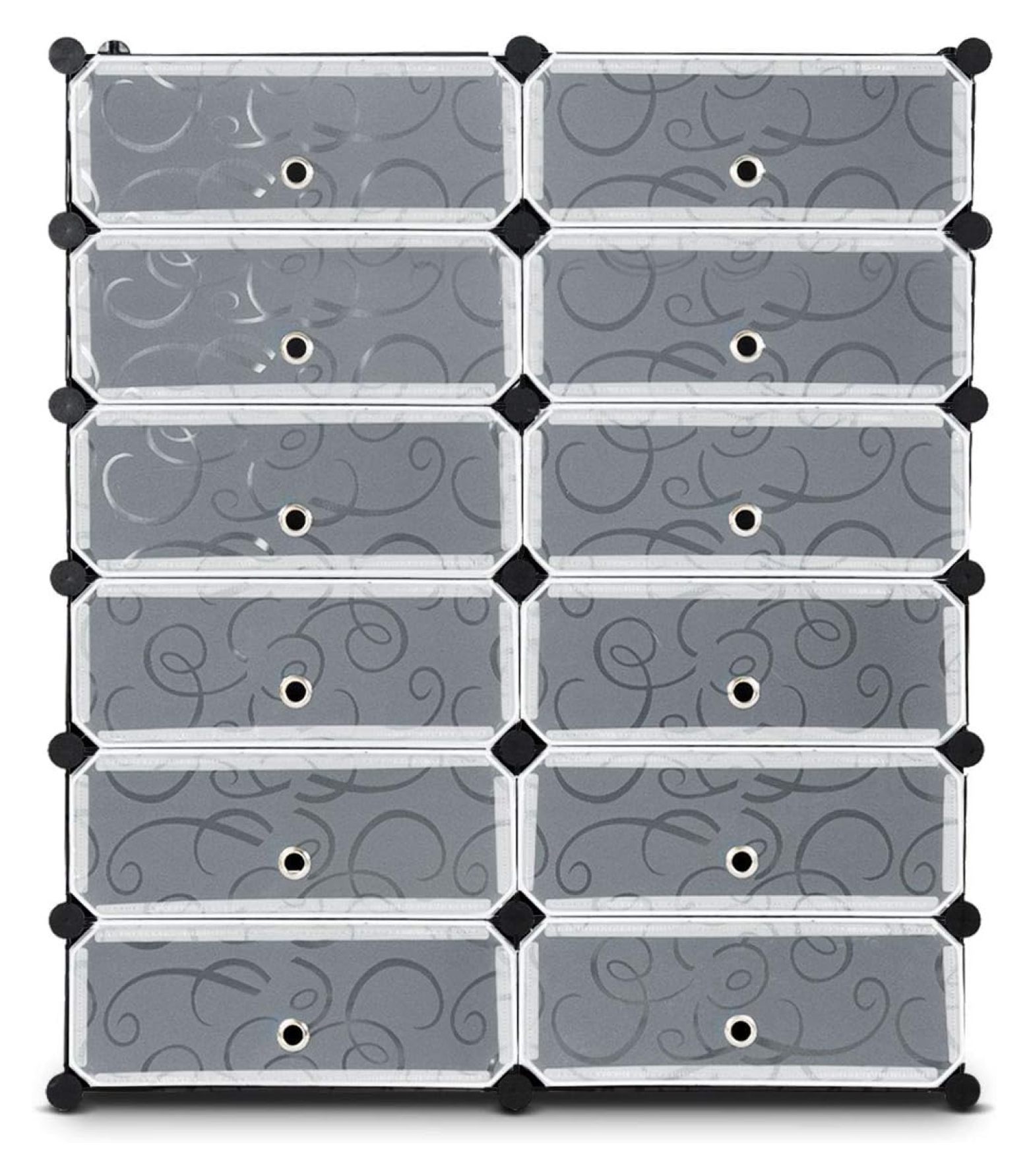 Shoe Rack Organizer, 12Cube Modular Plastic Shoes Storage with