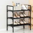 thumbnail image 1 of Shoe Rack Organizer 3 Tier Heavy Duty Metal Shelf | Stackable Freestanding Shoe Storage for Closet, Entryway, Small Spaces | Space Saving Design, 17.7"x10.2"x22" | Holds Flats, Boots, Slippers, 1 of 6