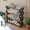 thumbnail image 1 of Shoe Rack Organizer 4 Tier Plastic Storage Shelf | Durable No Fade Easy Install | Entryway Bedroom Closet | Holds Men's Women's Kids Shoes | Black or White 51x46x22cm, 1 of 7