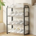 thumbnail image 1 of Shoe Rack Organizer 4 Tier for Closet Entryway Free Standing Plastic Storage Shoe Shelf for Storing Men's, Women's Shoes （Black）, 1 of 6