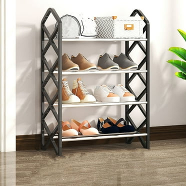 Shoe Rack Organizer 4 Tier for Closet Shoe Rack 2024 Shoe Rack Storage Organizer With 4 Tiers Metal Shelves For Bedroom Closet Entry Dorm Room