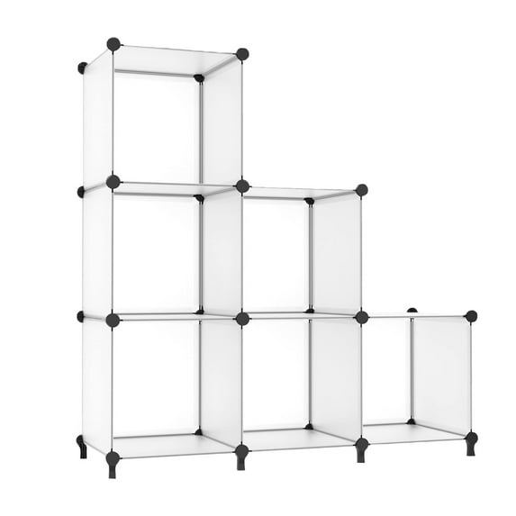 Shoe Rack Organizer with 6 Cubes, DIY Plastic Shoe Storage Cabinet for Closet, Entryway, Bedroom, Garage, Space Saving Shoe Shelf for Stackable & Interlocking Design (White)