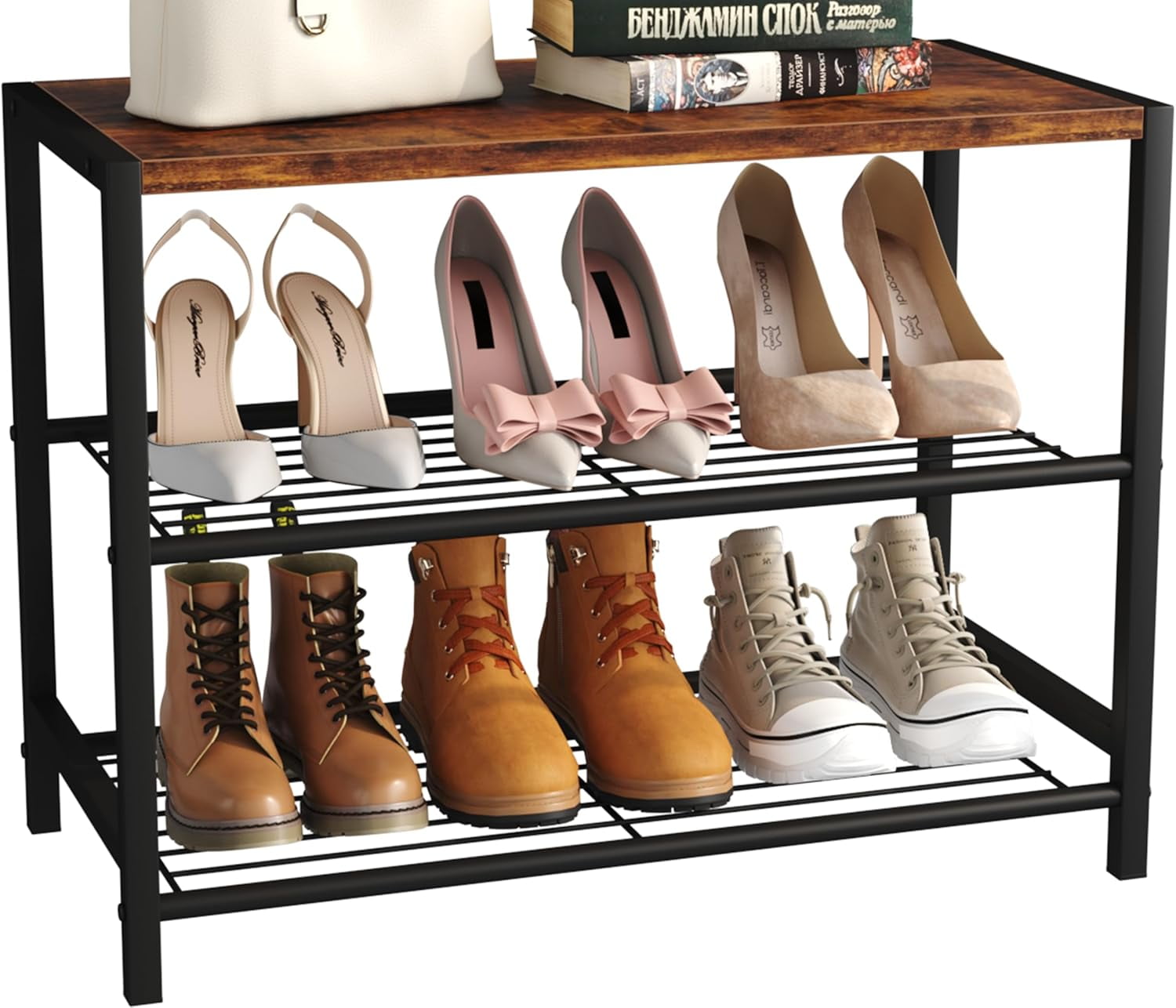 Shoe Rack Organizer, 6 Tier Industrial Shoe Storage Shelf, Narrow ...