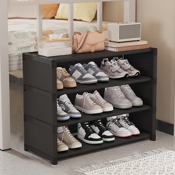 Shoe Rack Organizer for Closet Entryway Bedroom Hallway , Multifunctional Shoe Storage Shelf Stand , Space Saving Shoe Organizer for Home Dorm Apartment , Sturdy Construction Shoe Holder
